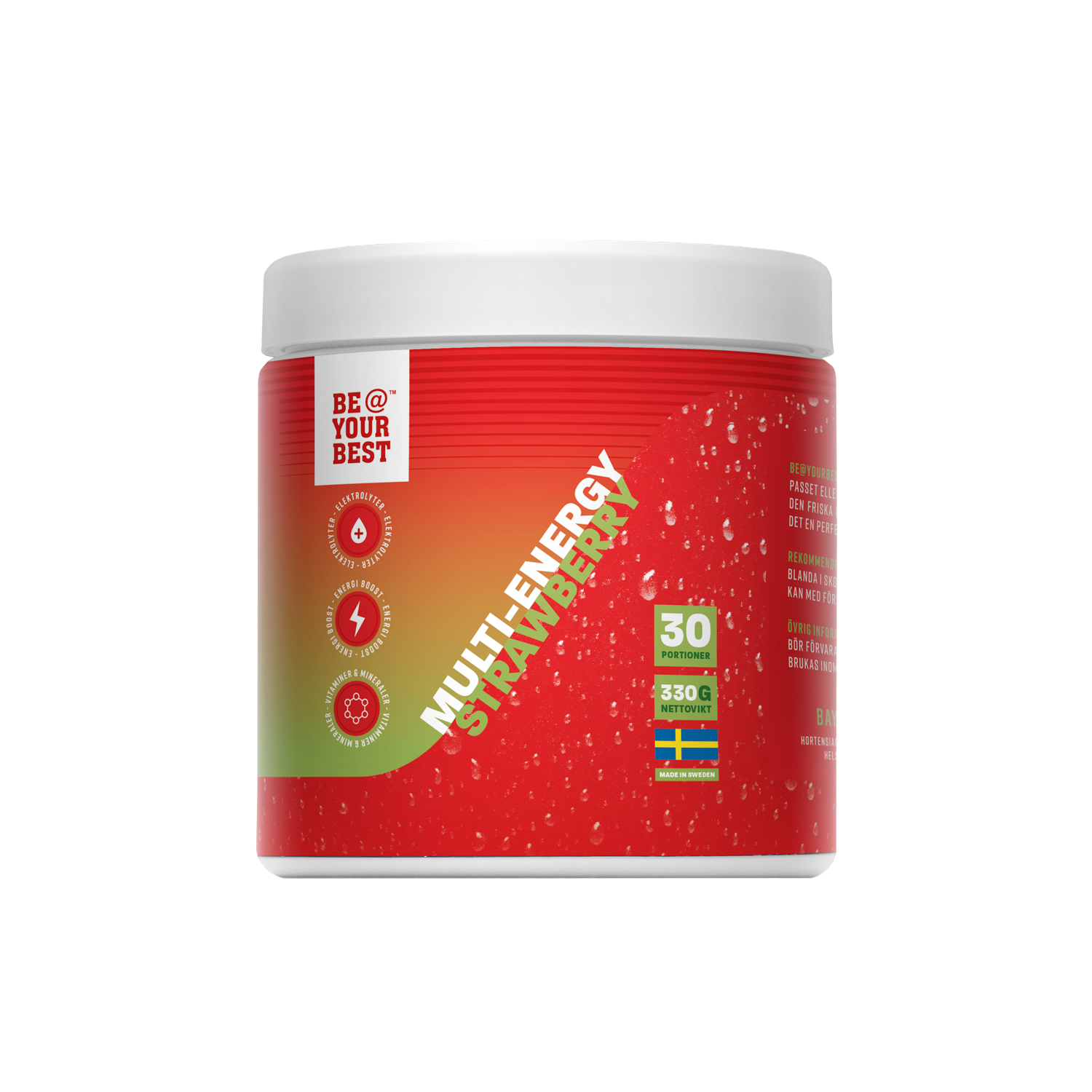 Multi-Energy Elektrolyter Strawberry (koffeinfri)