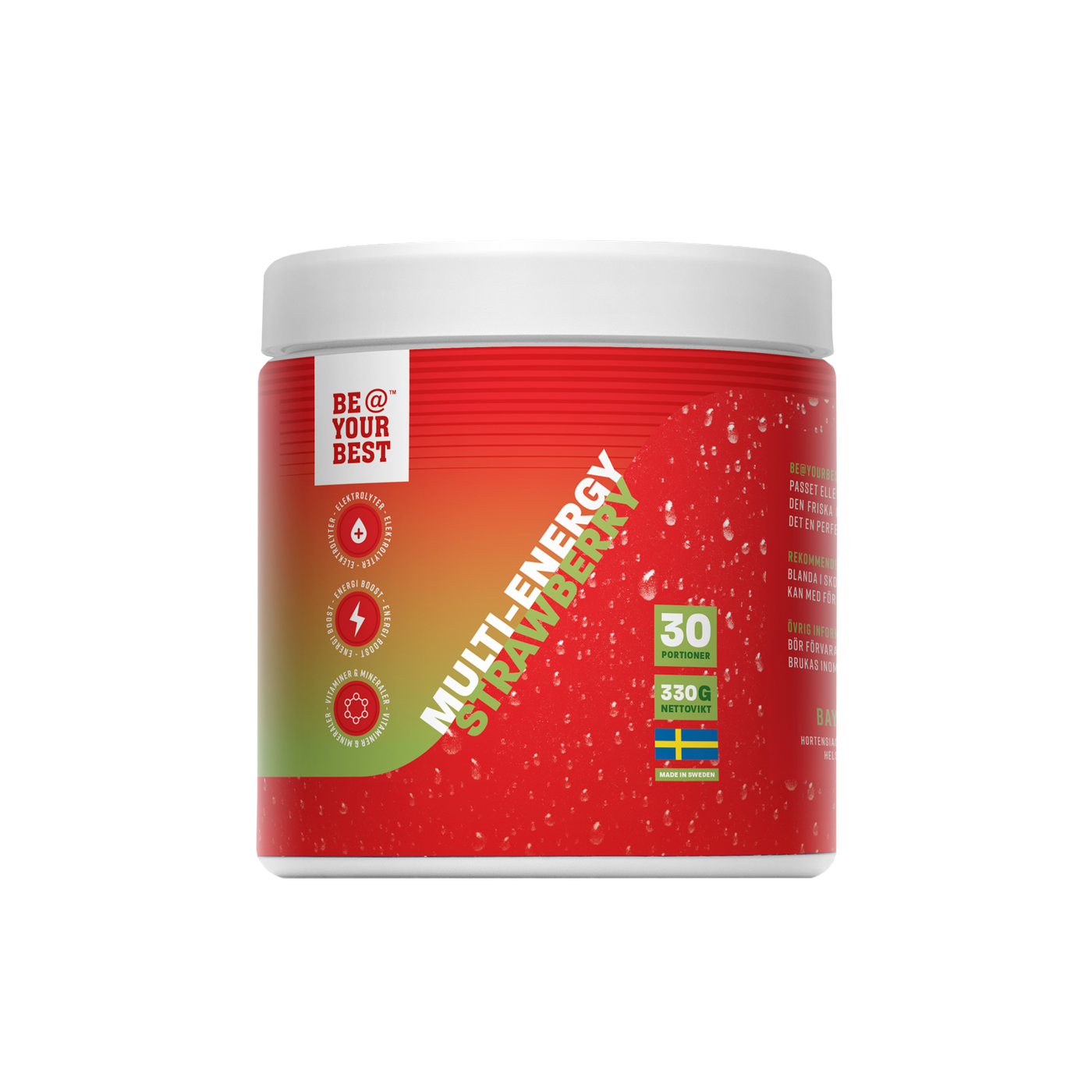 Multi-Energy Elektrolyter Strawberry (koffeinfri)
